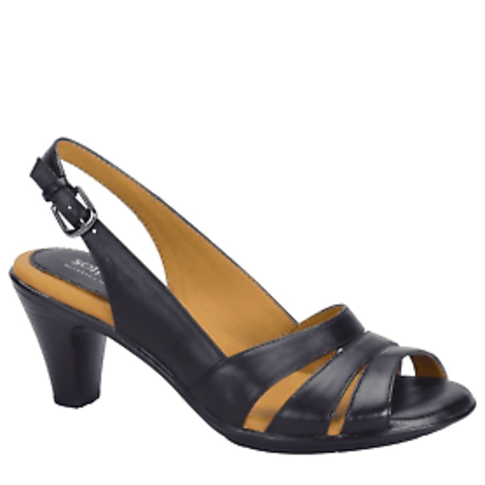 Black pinup vintage strappy sandal size 8 wide